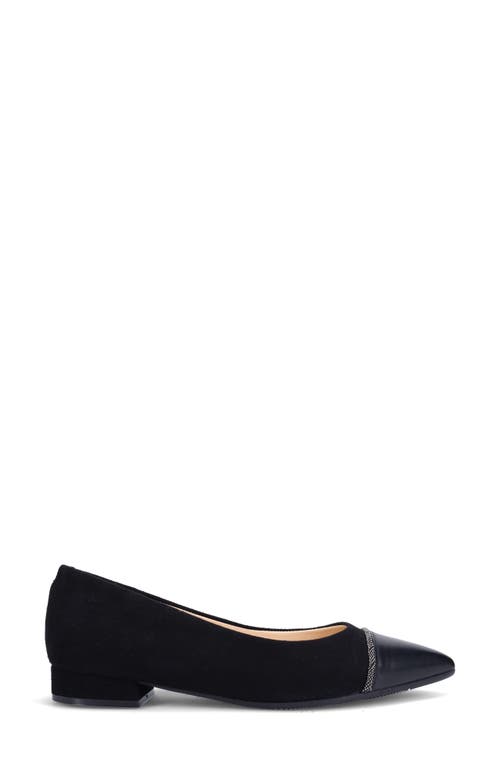 Ron White Kacie Water Resistant Pointed Toe Ballet Flat In Black