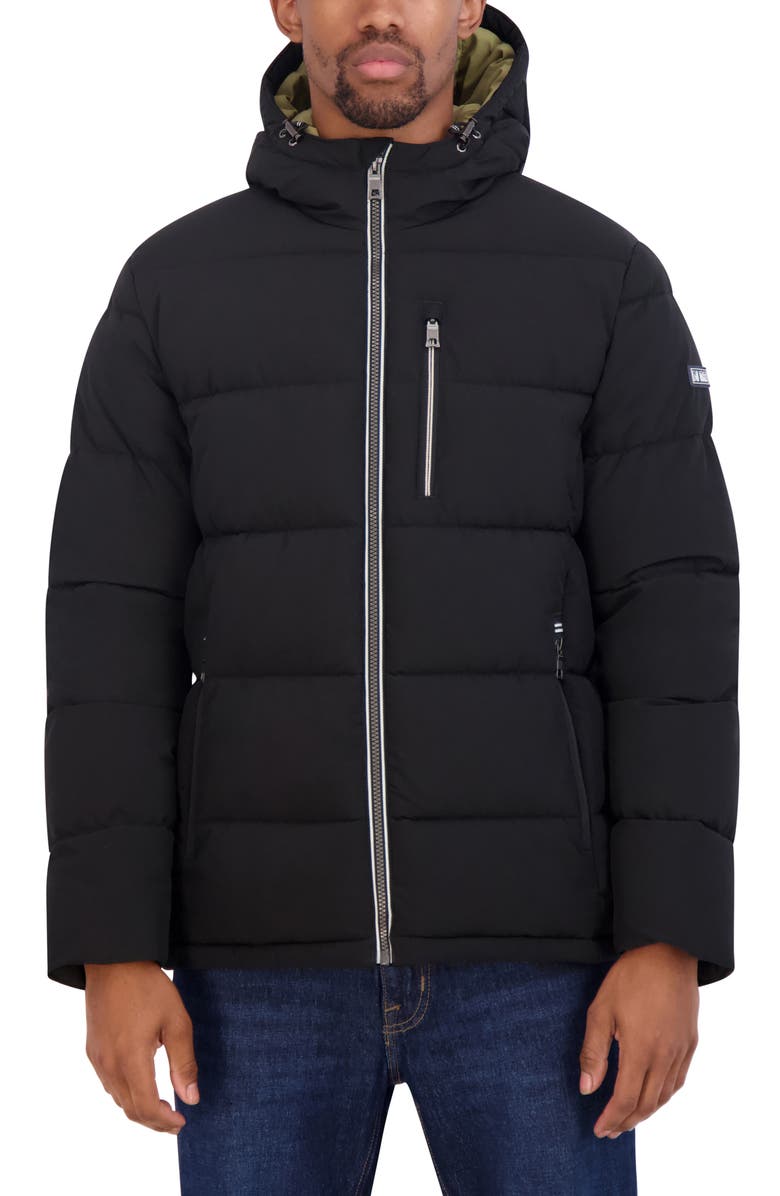 Nautica Hooded Water Resistant Puffer Jacket, Main, color,