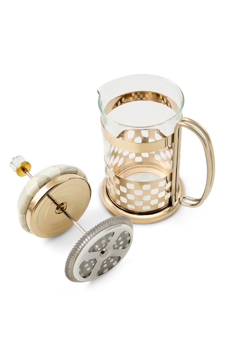 MACKENZIE CHILDS Sterling Check French Press, Alternate, color, Sterling