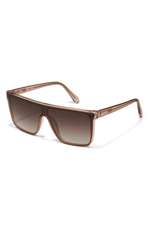 Quay Nightfall Oversize 138mm Gradient Shield Sunglasses In Brown