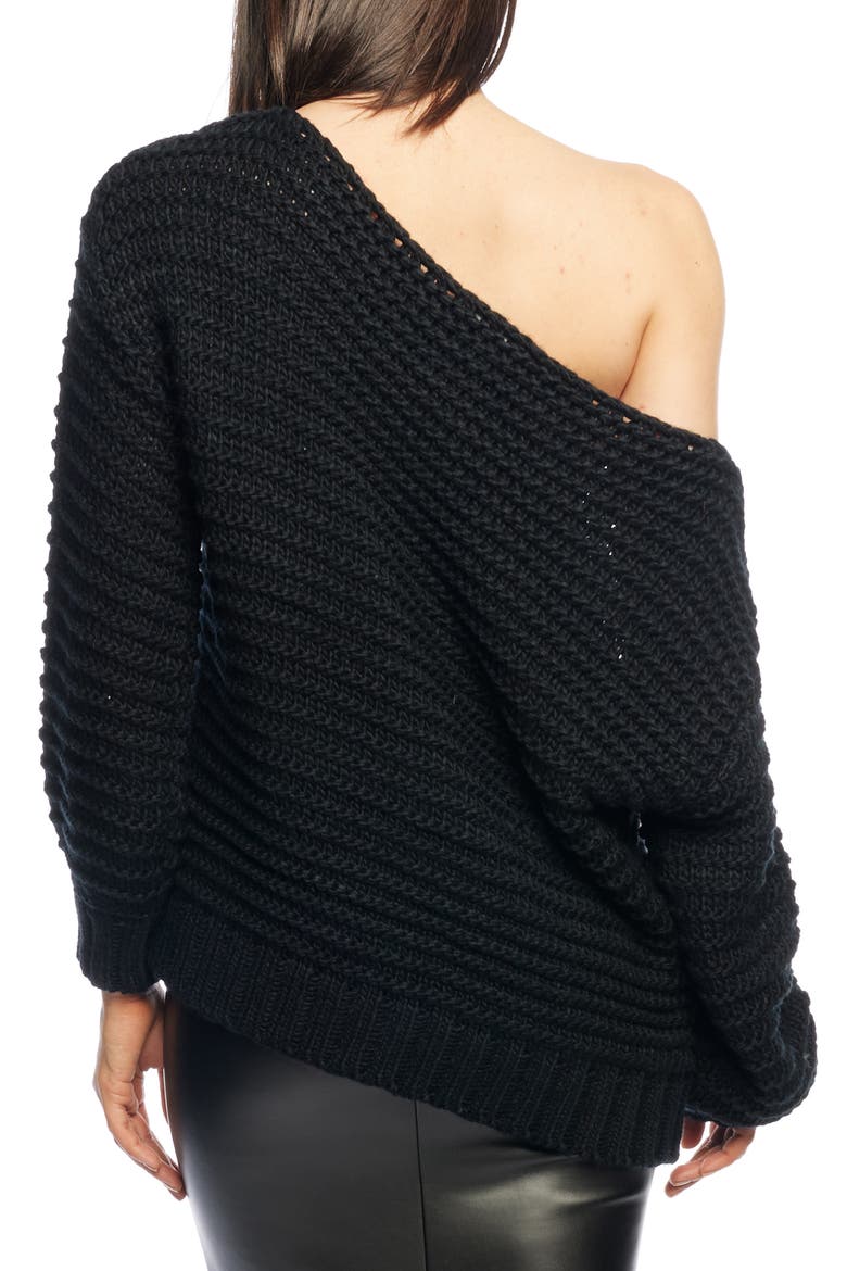 Blair Off Shoulder Sweater, Alternate, color, BLACK