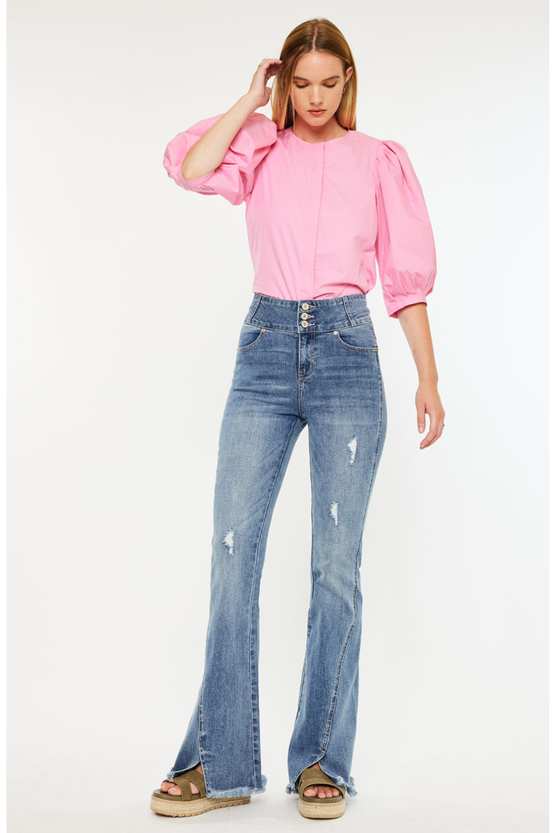 Miranda Ultra High Rise Flare Jeans, Alternate, color, Medium Wash