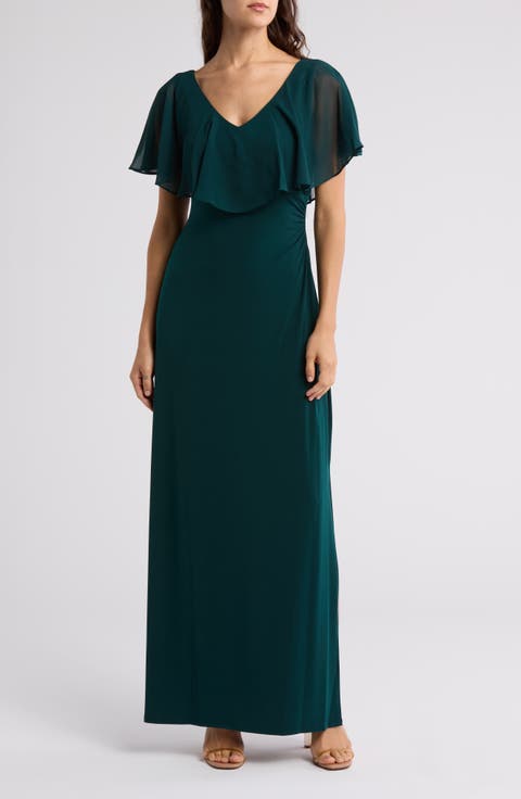 Flutter Sleeve V-Neck Dress