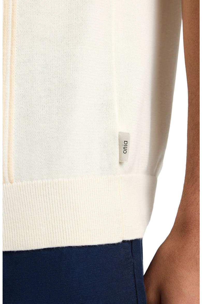 Cotton Knit Short Sleeve Polo, Alternate, color, NATURAL/EGRET