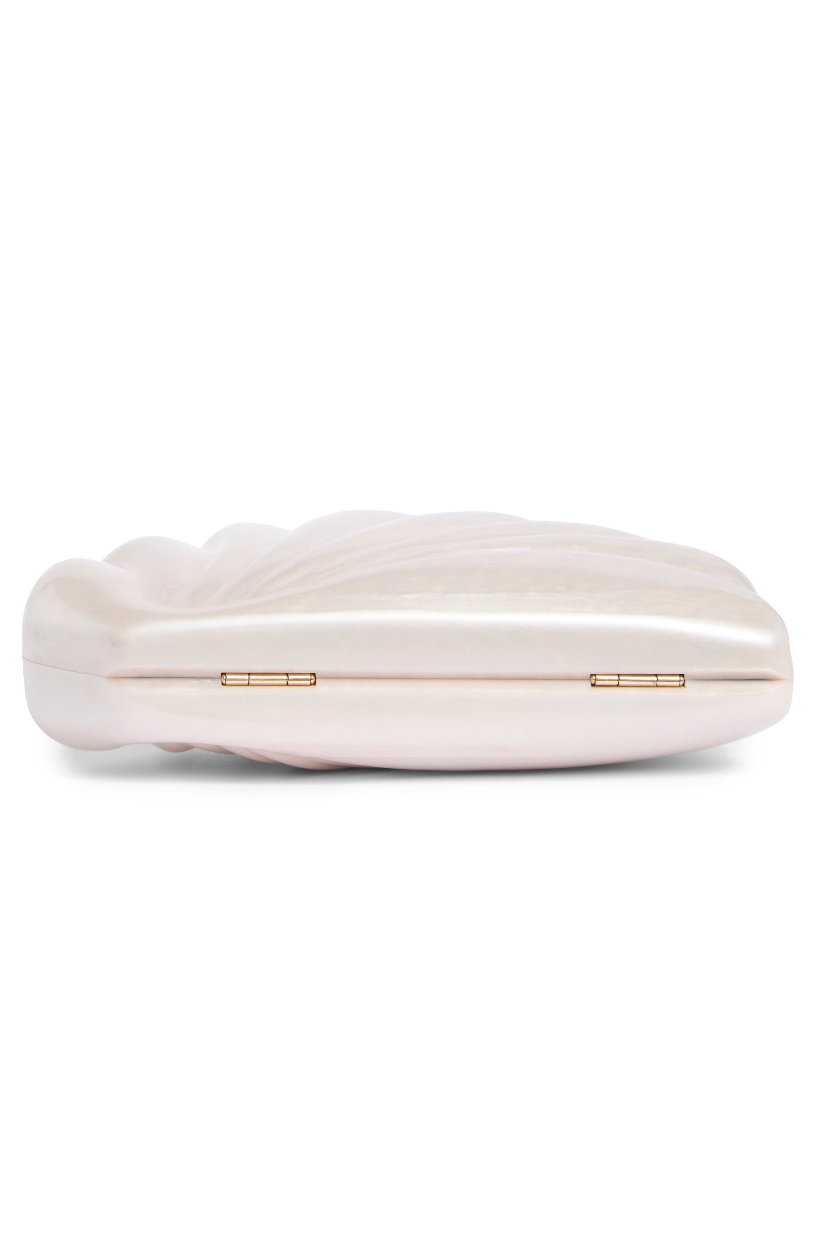 Millie Acrylic Clutch, Alternate, color, CREAM PEARL