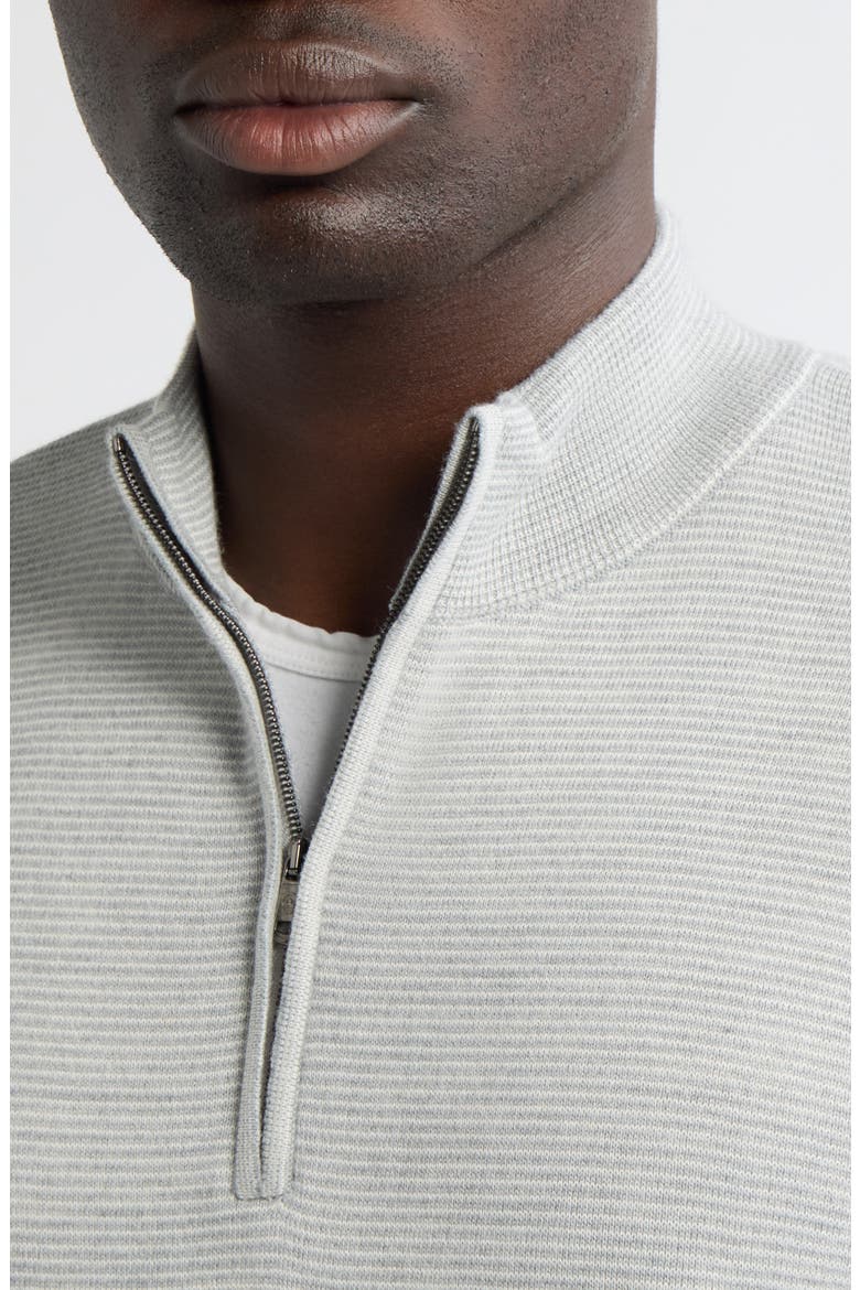 Canton Stripe Quarter Zip Sweater, Alternate, color, BATTLESHIP GREY