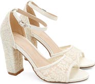 Kailee P Faith Crochet Lace Block Heel Sandals