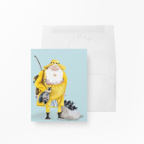 Winter/Holiday Greeting Cards "Santa Fisherman"