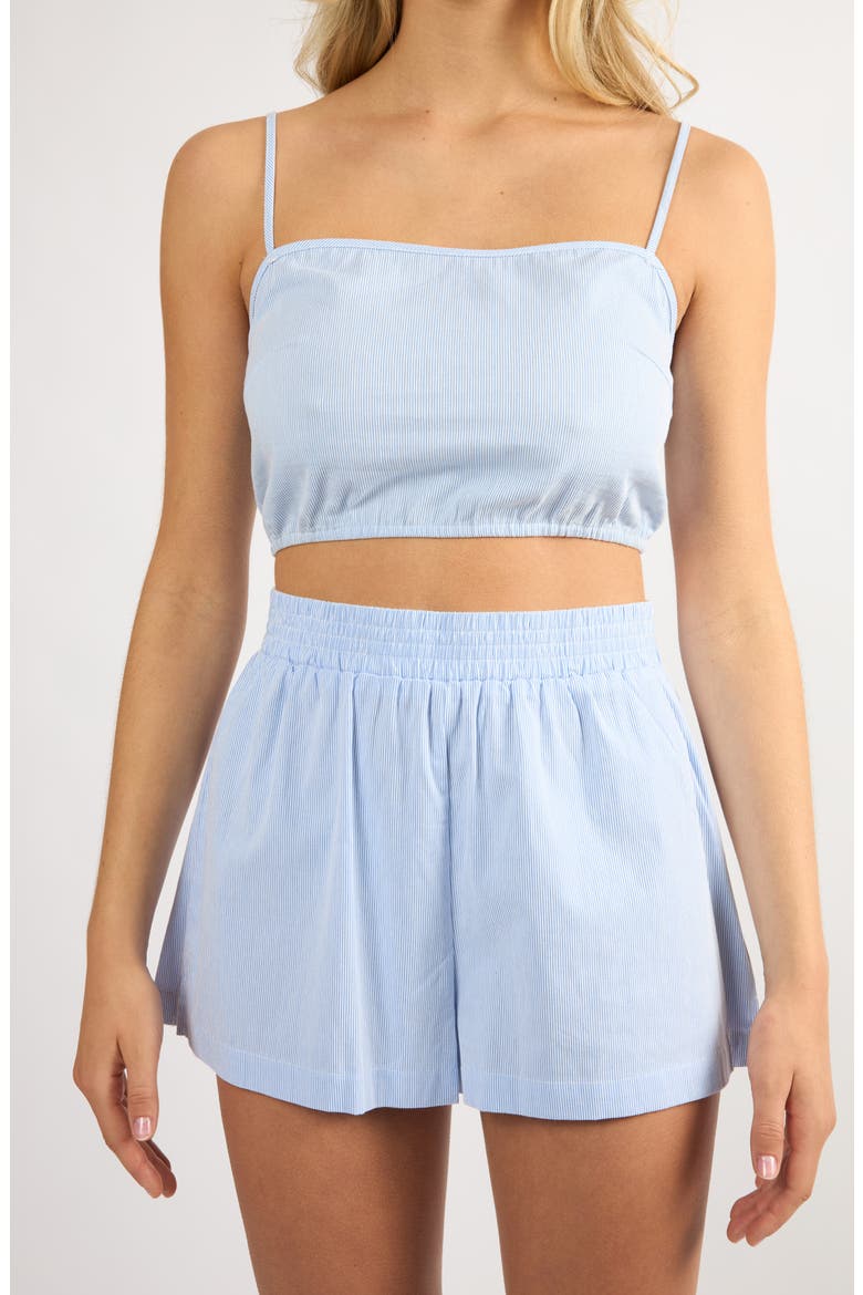 Everyday Stripe Cotton Shorts, Alternate, color, BLUE STRIPE