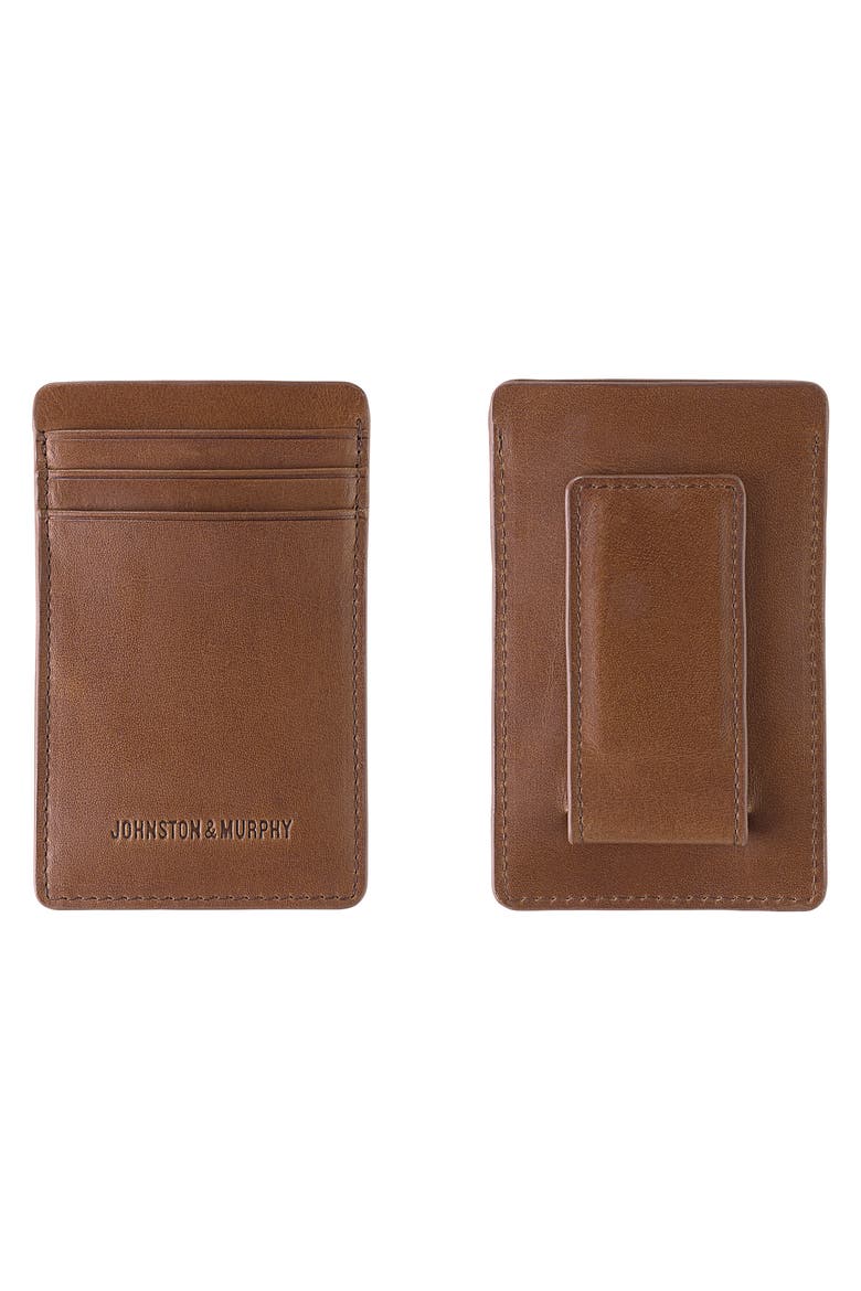 Leather Money Clip Card Case, Alternate, color, TAN