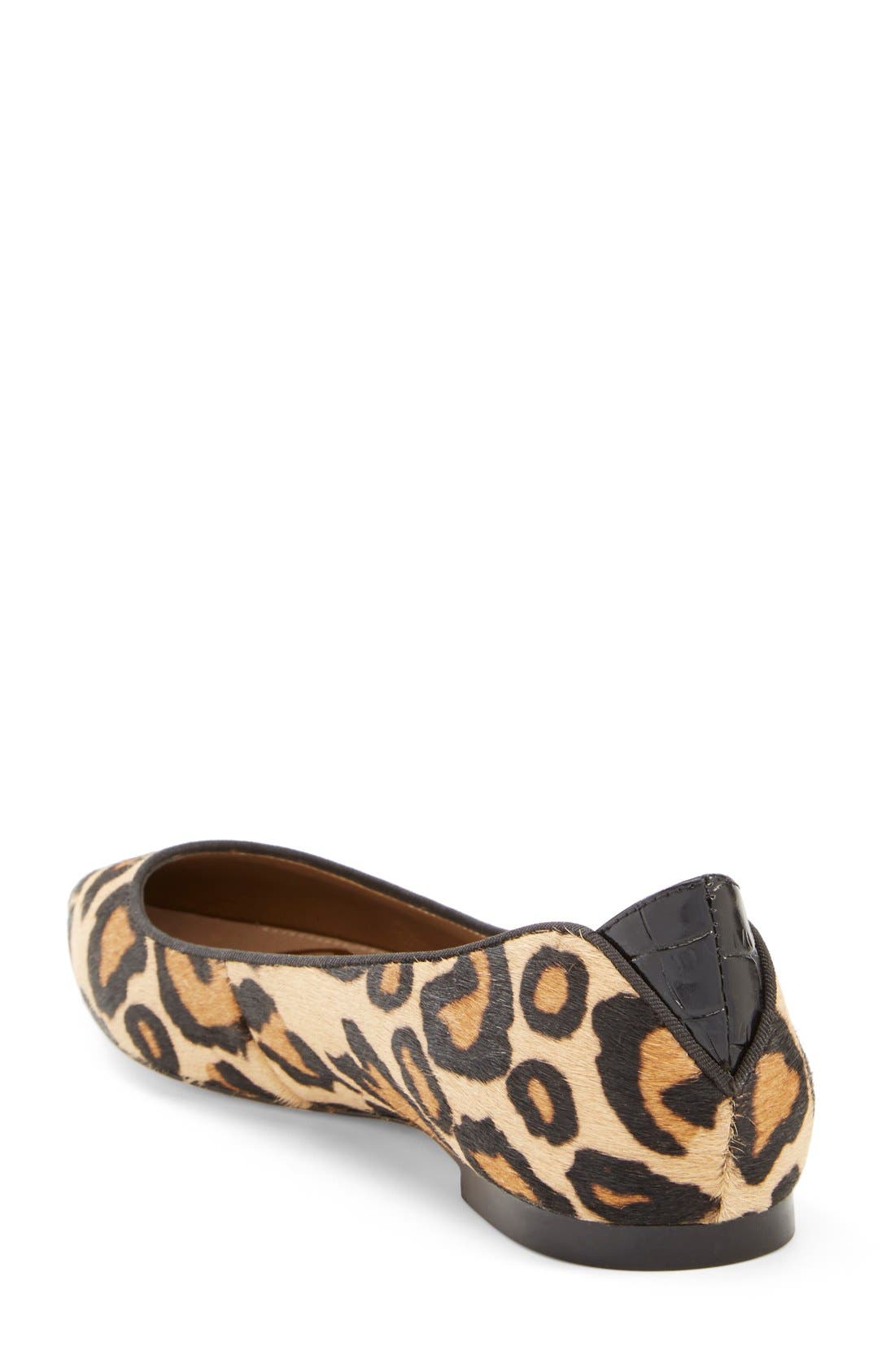 'Rae' Pointy Toe Ballet Flat, Alternate, color, NEW NUDE LEOPARD/ BLACK