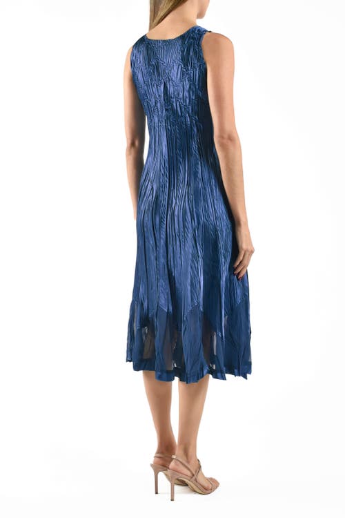 Komarov Charmeuse & Chiffon Cocktail Dress With Bolero Jacket In Blue