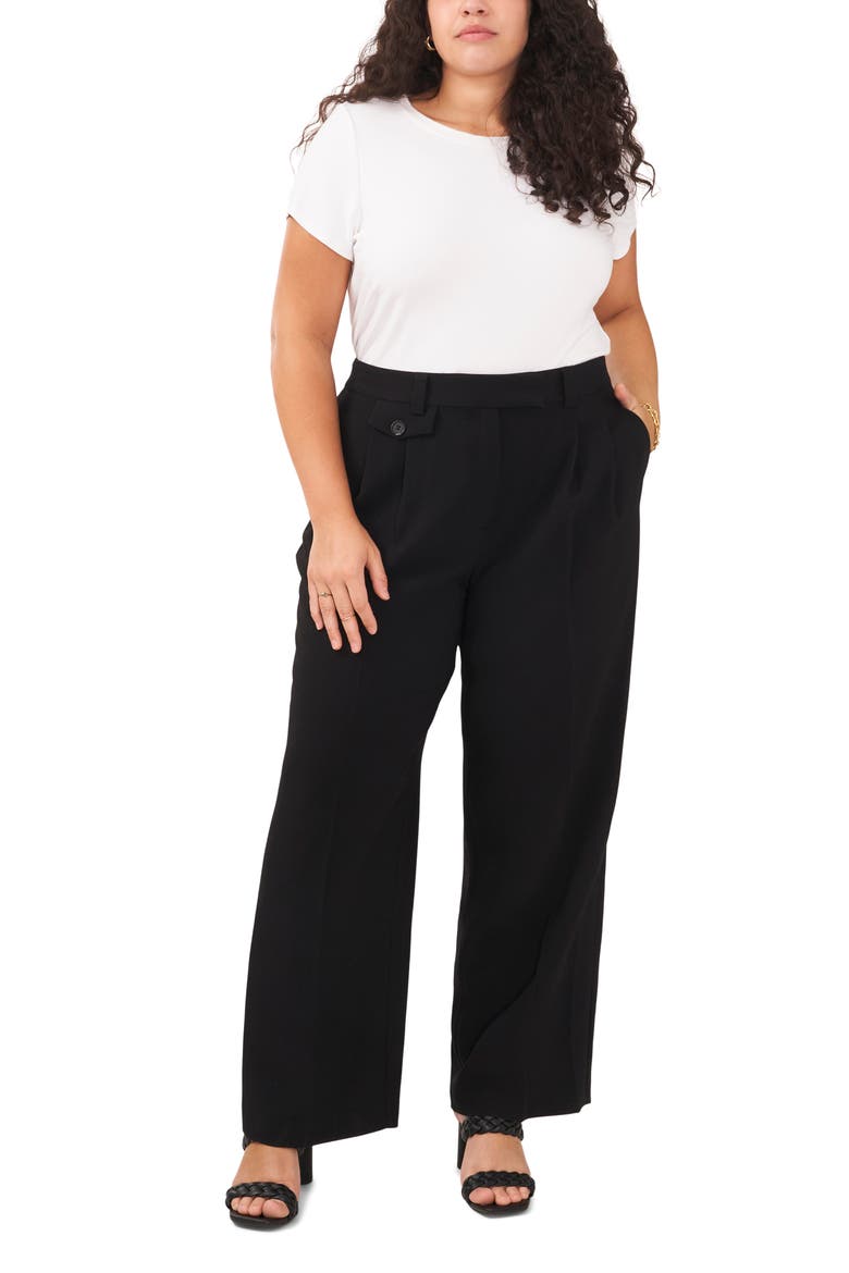 High Waist Tailored Pants, Alternate, color, RICH BLACK