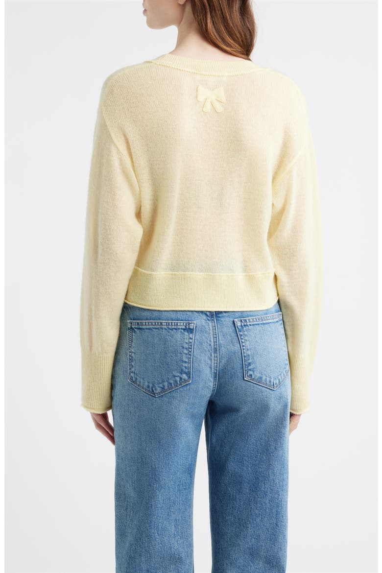 Lawrence Crop Cashmere Cardigan, Alternate, color, LIGHT LEMON
