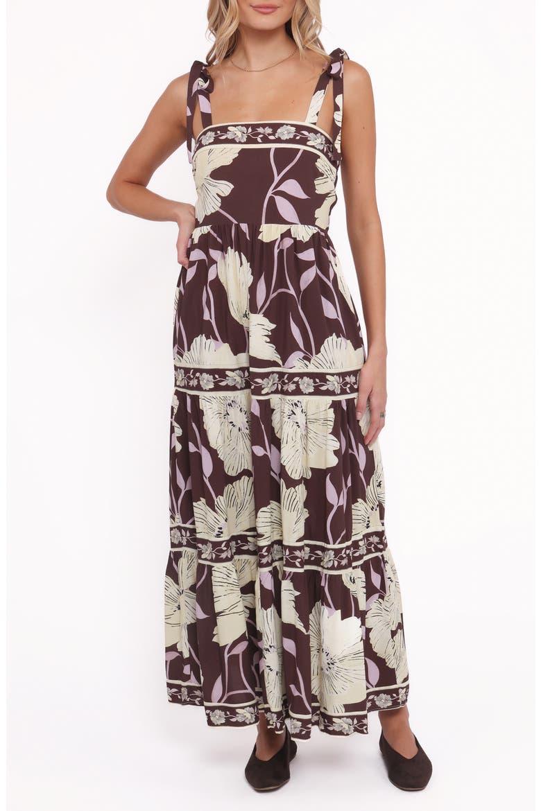 Leonor Print Maxi Dress, Main, color, YELLOW BROWN FLORAL