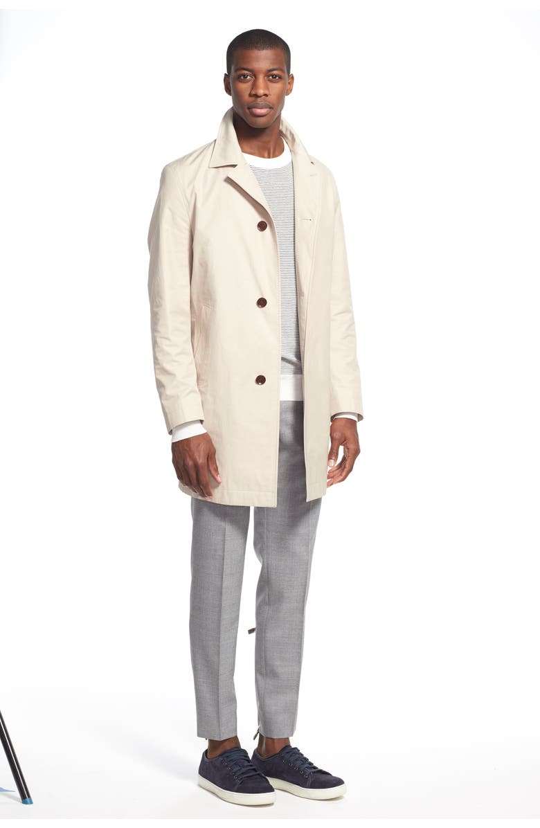 BOSS 'Dais' Trim Fit Cotton Blend Raincoat, Alternate, color, 