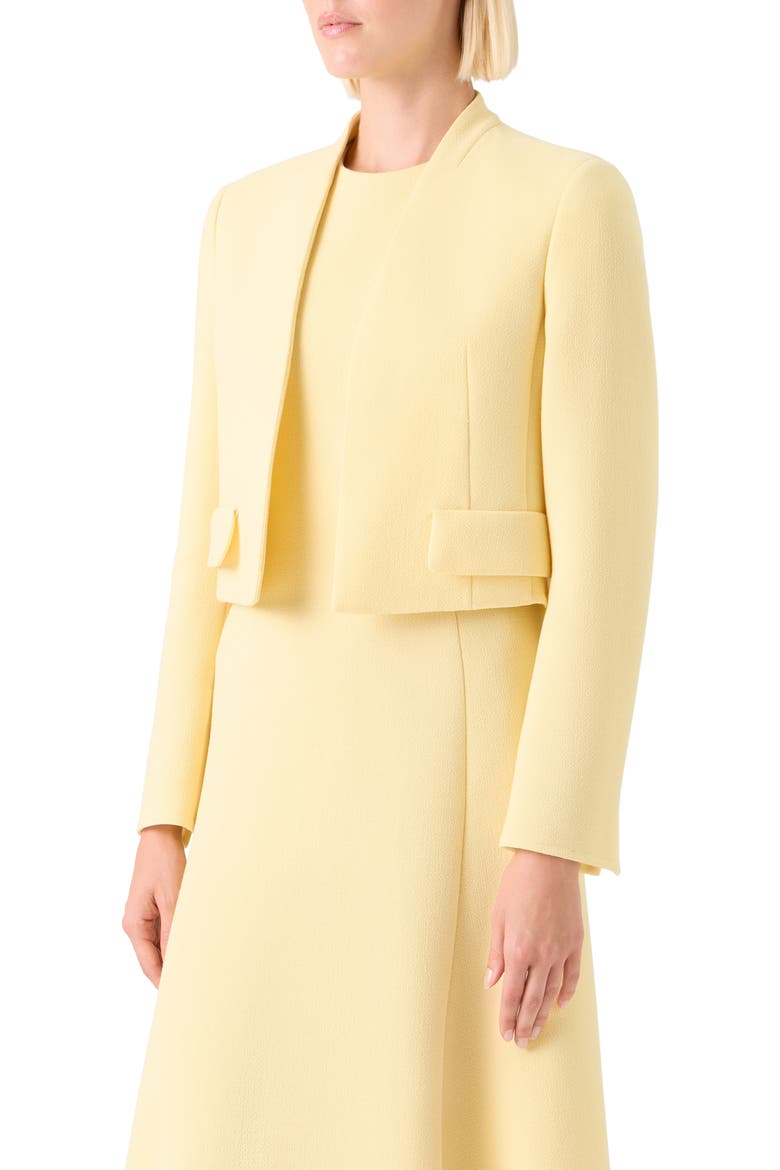 Helena Crop Wool Crepe Jacket, Alternate, color, SUN