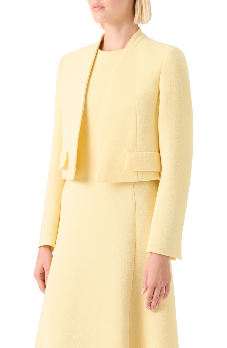 Akris Helena Crop Wool Crepe Jacket, Alternate, color, Sun