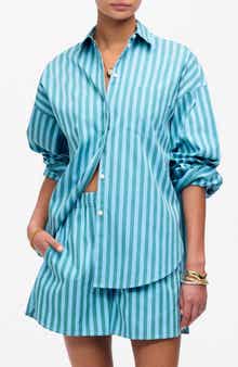 Madewell Stripe Boxy Button-Up Shirt