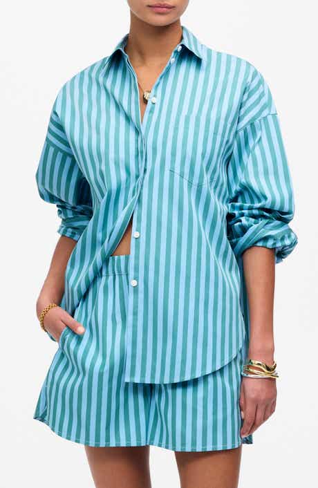 Madewell Stripe Boxy Button-Up Shirt
