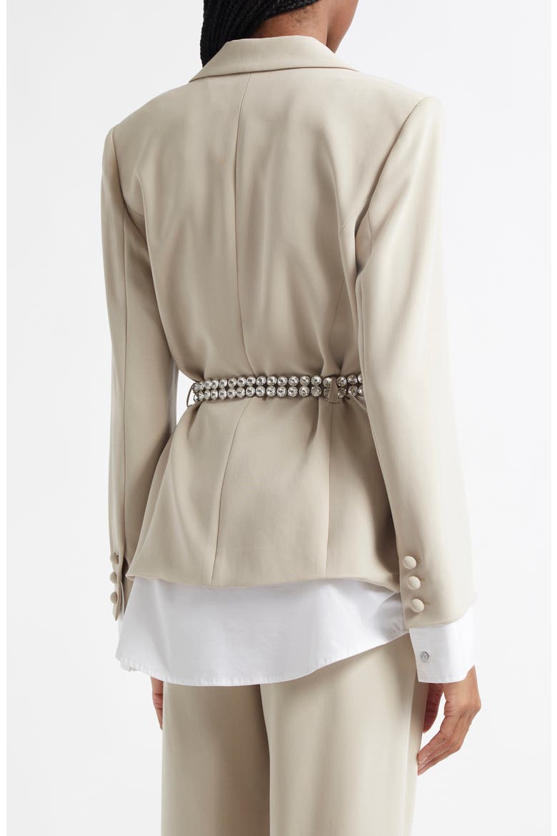 Vittoria Layered Belted Jacket, Alternate, color, KHAKI/ WHITE