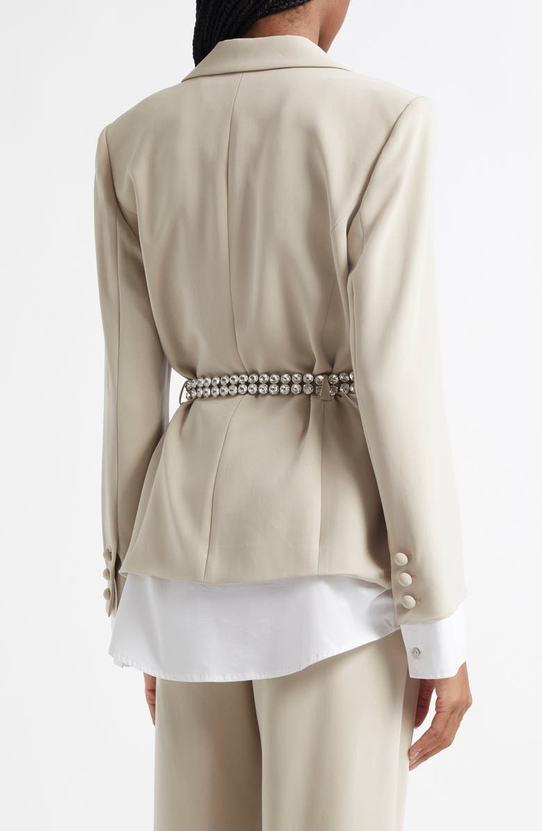 Cinq à Sept Vittoria Layered Belted Jacket, Alternate, color, Khaki/ White