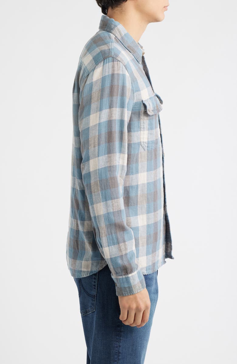 AG Curtis Check Linen & Cotton Button-Up Work Shirt, Alternate, color, Blue Multi