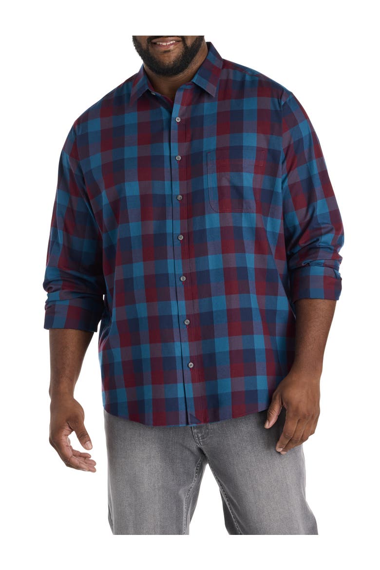 Big & Tall Heinrich Flannel Sport Shirt, Main, color, BLUE