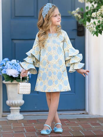 Mia Belle Girls Girls Charming Ruffle Sleeve Dress | Nordstrom