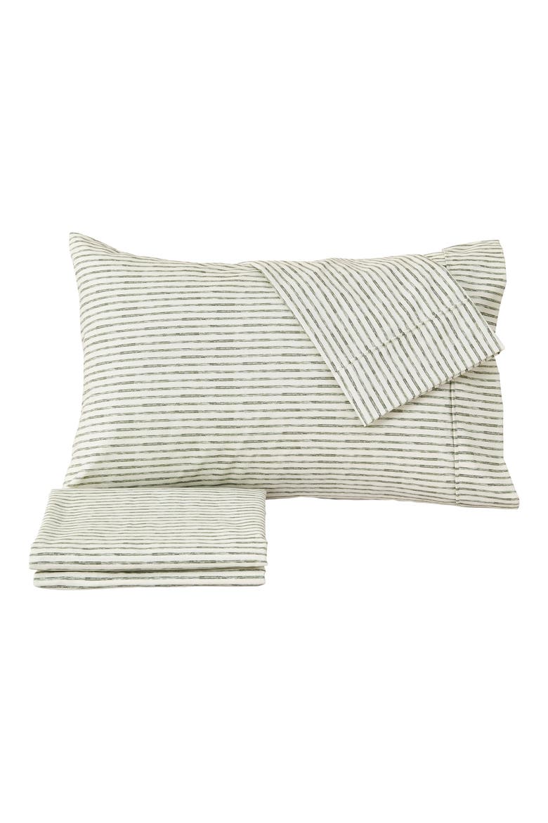 Stripe Microfiber Sheet Set, Main, color, DARK GREY