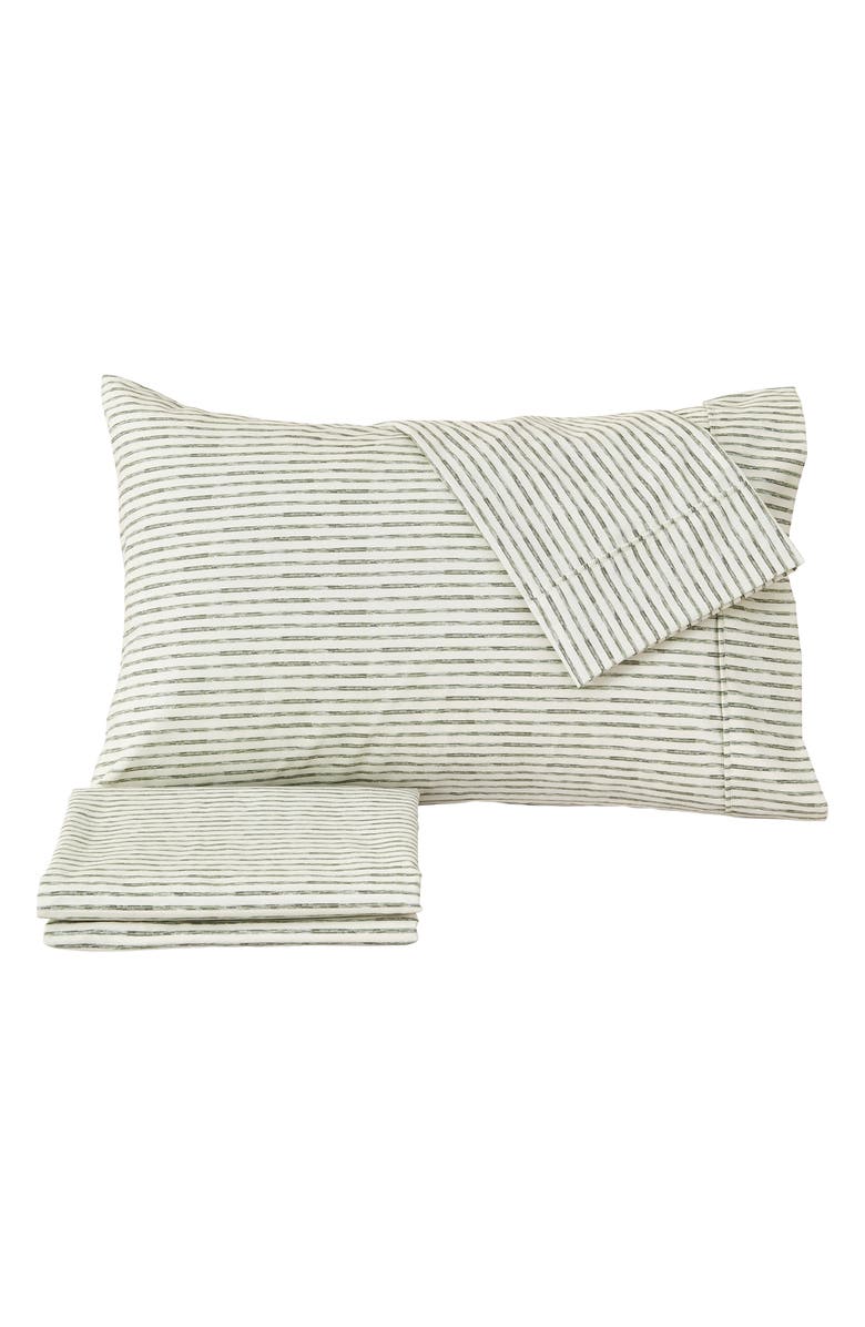 Woven & Weft Stripe Microfiber Sheet Set, Main, color, Dark Grey