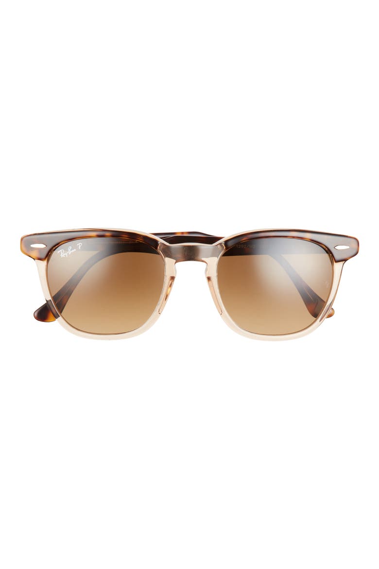 52mm Square Polarized Sunglasses, Main, color, HAVANA / BROWN GRADIENT