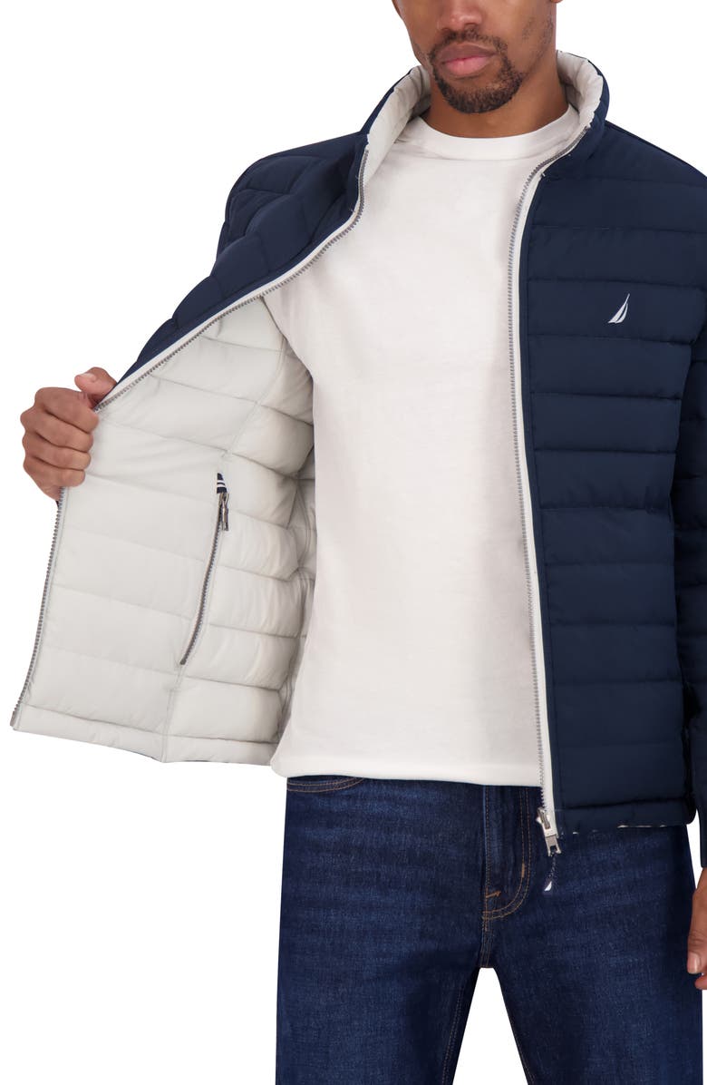Nautica Water Resistant Reversible Puffer Jacket, Alternate, color, Cloud Grey