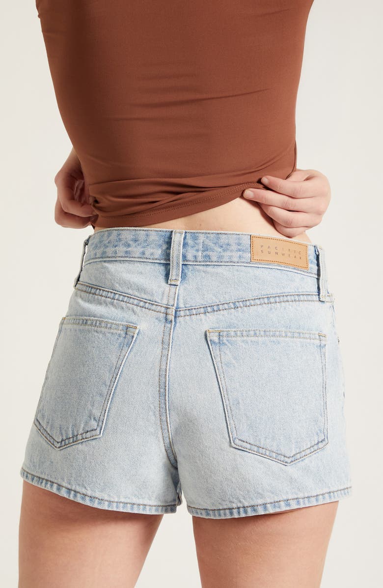 PacSun Ivy High Waist Denim Shorts, Alternate, color, Light Indigo