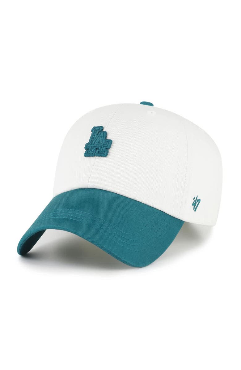 '47 Men's '47 White/Teal Los Angeles Dodgers Contemporary Tonal Clean Up Adjustable Hat, Main, color, White