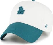 '47 Men's '47 White/Teal Los Angeles Dodgers Contemporary Tonal Clean Up Adjustable Hat