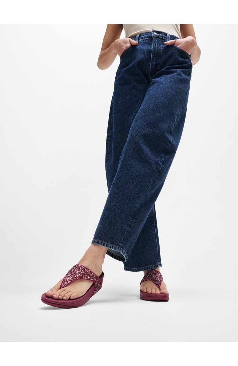 FitFlop Lulu Multi Tonal Glitter Toe Post Sandals, Alternate, color, Ruby Mix