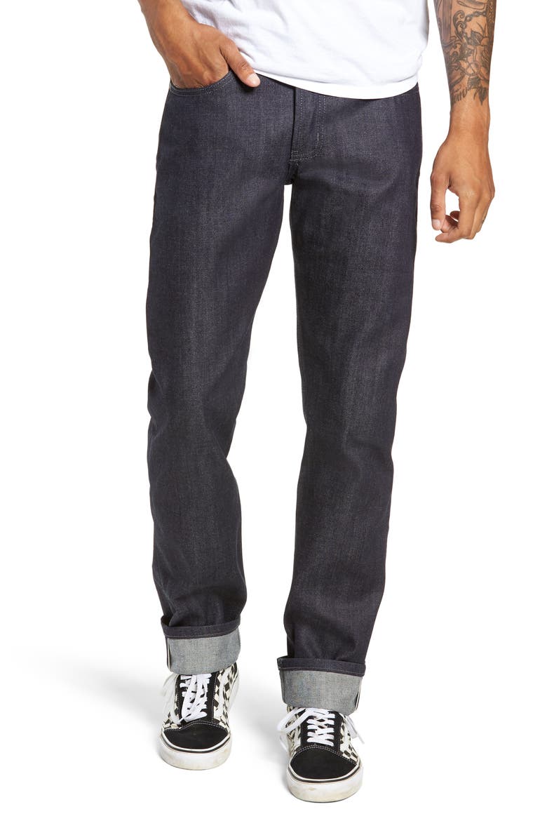 Weird Guy Slim Fit Selvedge Jeans, Main, color, INDIGO