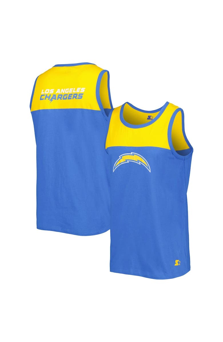 STARTER Men's Starter Powder Blue/Gold Los Angeles Chargers Team Touchdown Fashion Tank Top, Main, color, 