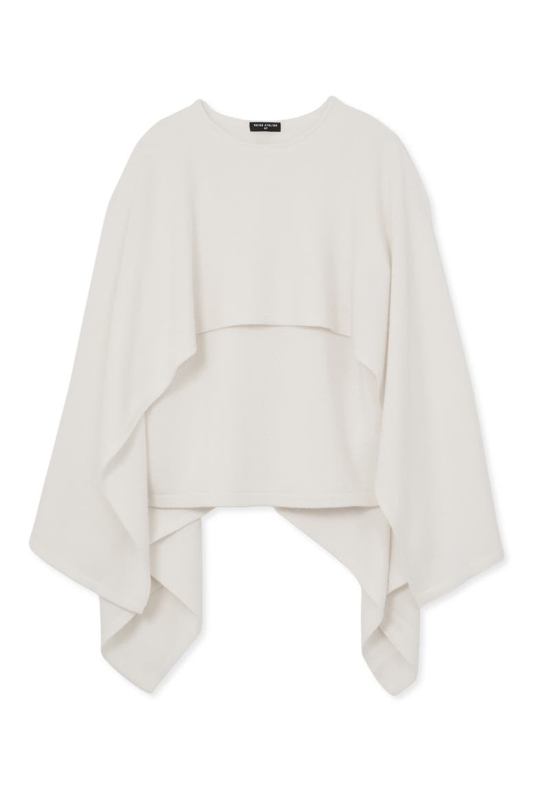 Harly Wool & Cashmere Cape Top, Alternate, color, IVORY