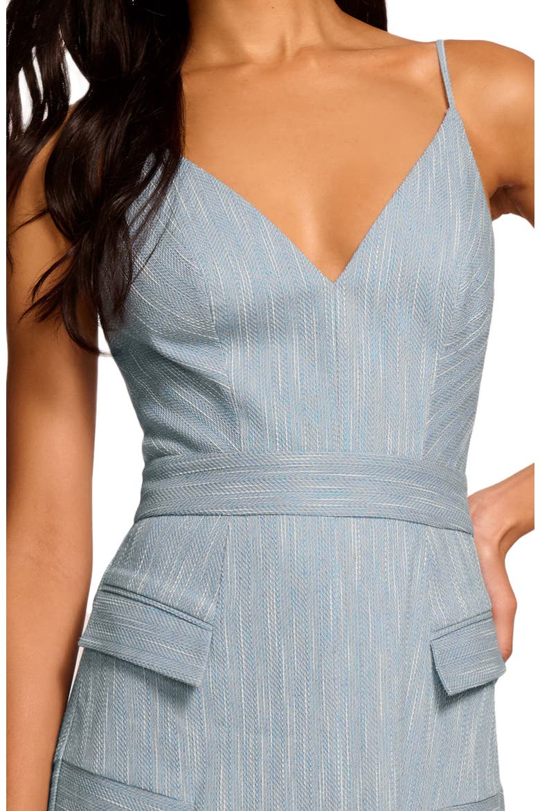 Cassia Stitch Sleeveless Midi Dress, Alternate, color, LIGHT INDIGO SLUB