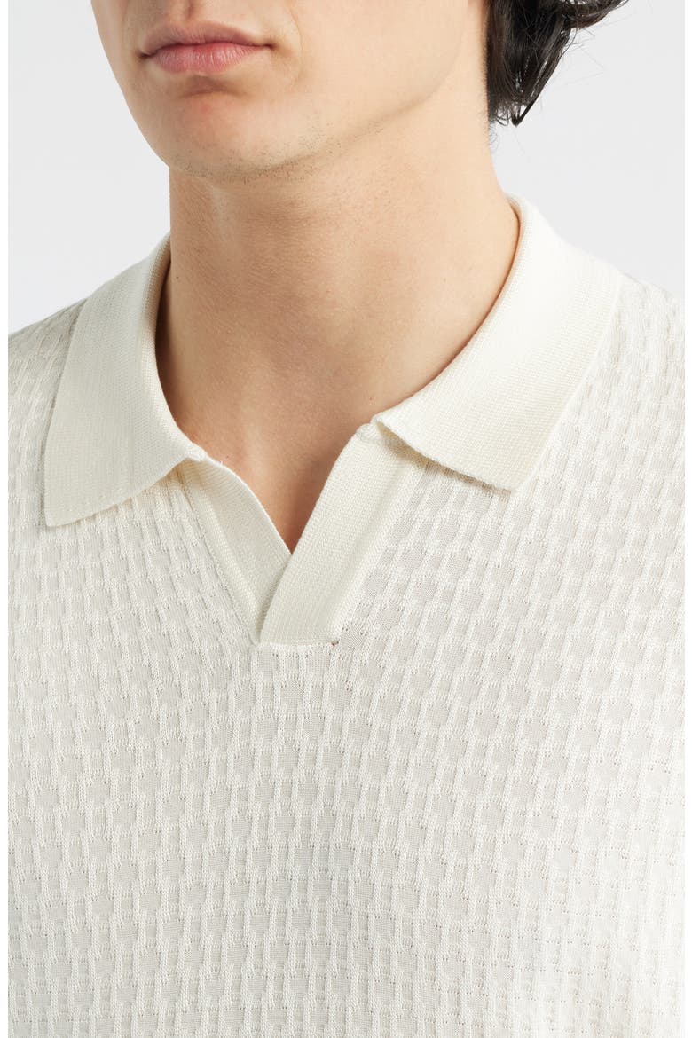 Umbarto Silk Long Sleeve Polo, Alternate, color, OPEN WHITE