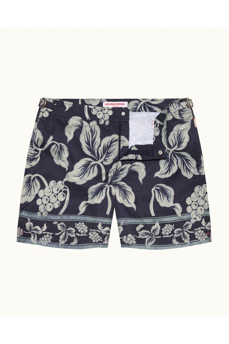 Bulldog Exclusive-Print Mid-Length Swim Shorts, Main, color, NIGHT IRIS