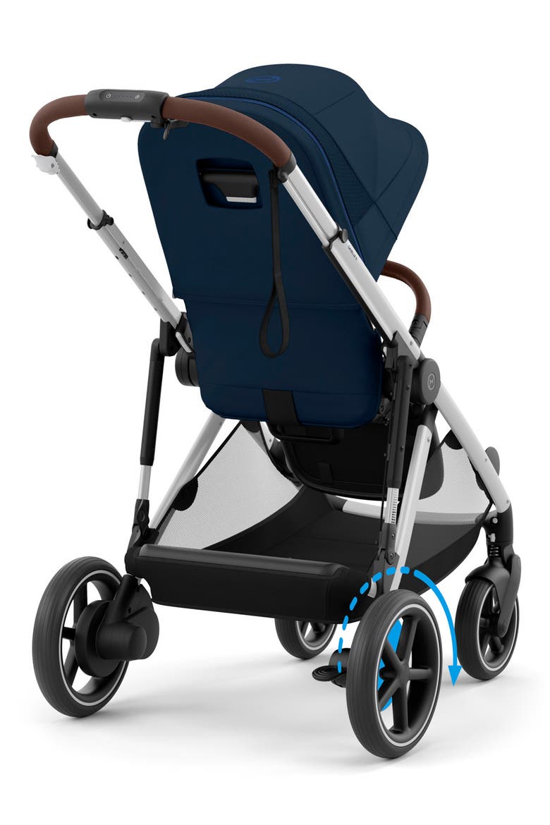 e-Gazelle S Stroller, Alternate, color, SLIVER/ OCEAN BLUE