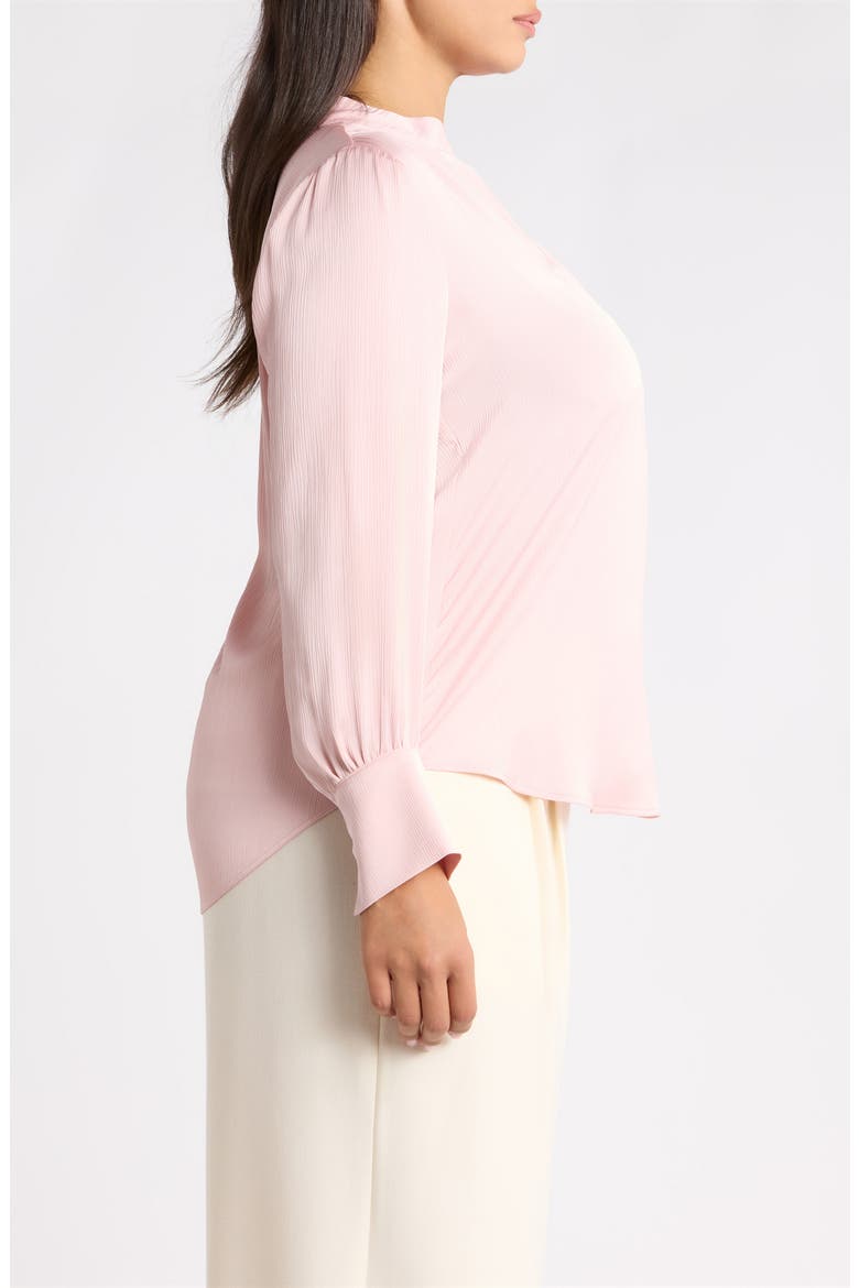 Pleated Front Satin Top, Alternate, color, PINK BLUSH