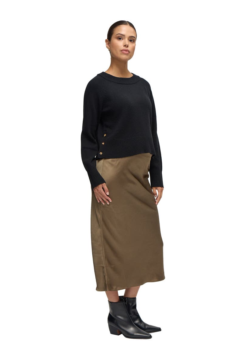 Mock Neck Maternity Sweater, Alternate, color, Black