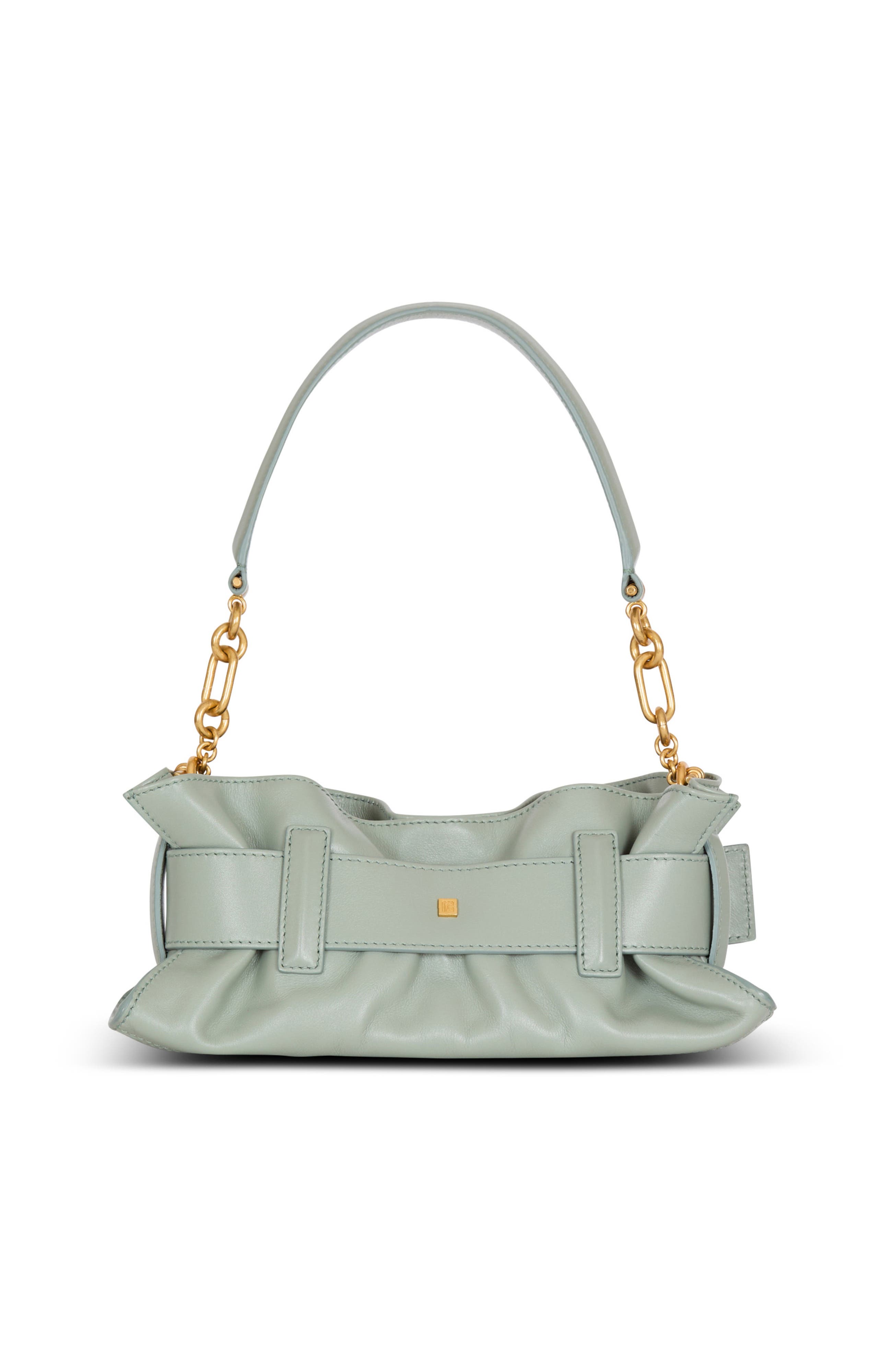 Balmain Mini Anthem bag in calfskin leather, Alternate, color, Green