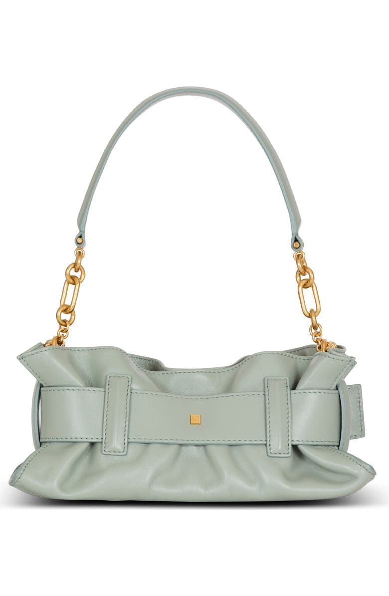 Balmain Mini Anthem bag in calfskin leather, Alternate, color, Green