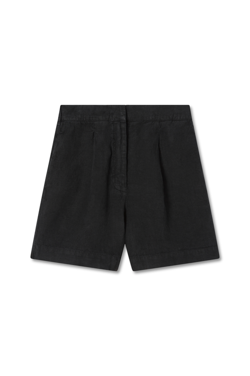 Vir Vita Relaxed Linen Short In Black