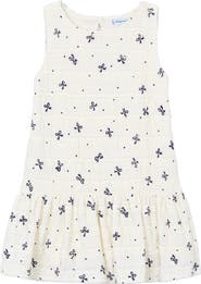 Mayoral Bow-Pattern Drop-Waist Dress